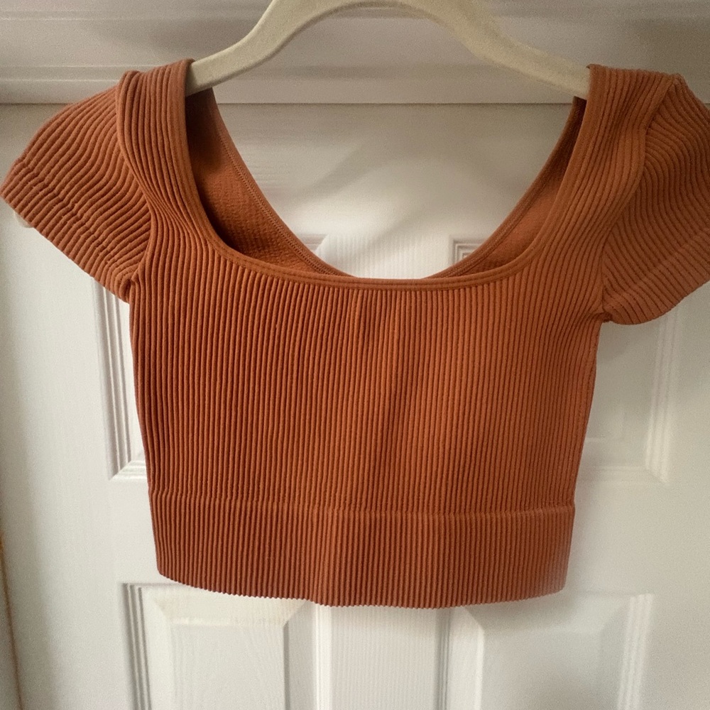 Terracotta Ribbed Crop Top